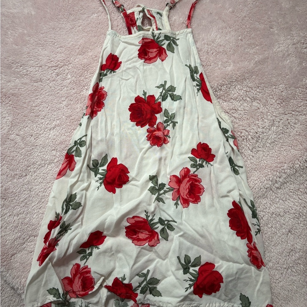 Hollister Red and Green Asymmetrical Camisole